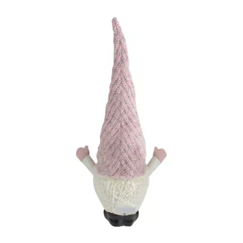 Northlight 19in Pink And White Rattan Christmas  With Warm White Led Lights Christmas Gnome