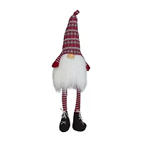 Northlight 23in Red And Gray Striped Christmas Santa  With Dangling Legs Christmas Gnome