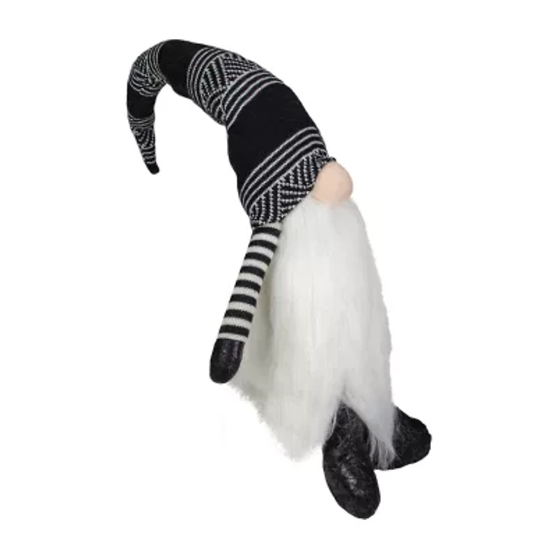 Northlight 28in Black And White Plush Tabletop Christmas Decoration Christmas Gnome