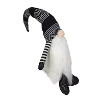 Northlight 28in Black And White  Plush Tabletop Christmas Decoration Christmas Gnome