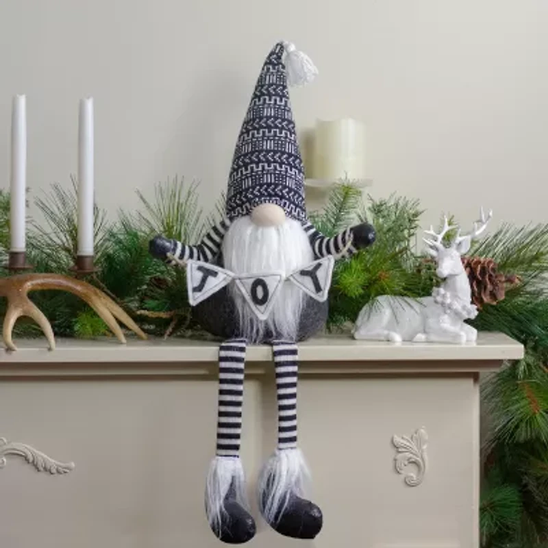 Northlight 30-Inch Black And White Injoyin  Plush Tabletop Christmas Decoration Christmas Gnome