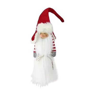 Northlight 35in Red And White Christmas Slim Santa  With White Fur Suit And Red Hat Christmas Gnome