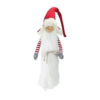 Northlight 35in Red And White Christmas Slim Santa  With White Fur Suit And Red Hat Christmas Gnome