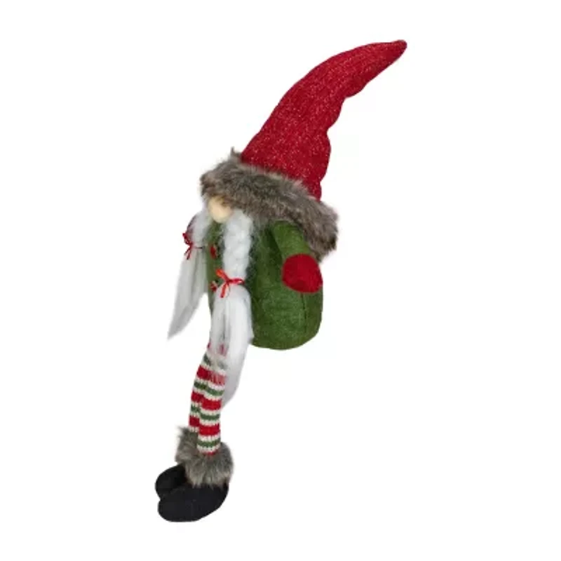 Northlight 25in Red  Green  And White Sitting Tabletop Female  Christmas Decoration Christmas Gnome