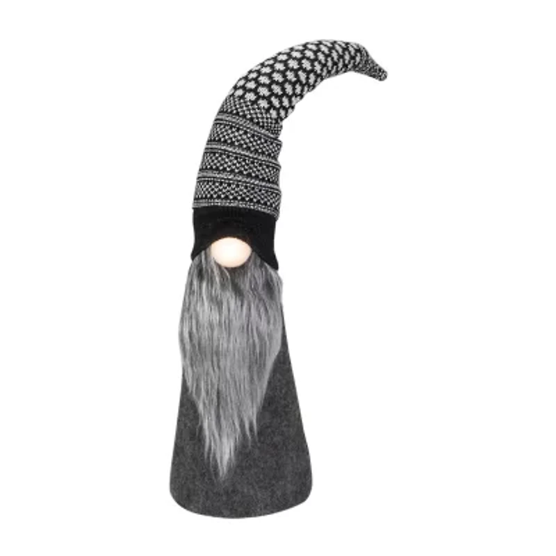 Northlight 20in Led Lighted Black And White  Christmas Christmas Gnome