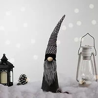 Northlight 20in Led Lighted Black And White  Christmas Christmas Gnome