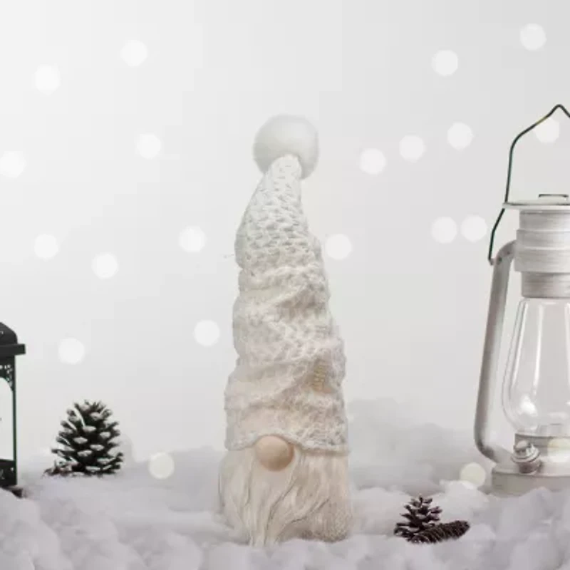 Northlight 16in Led Lighted White Knit  Christmas Christmas Gnome