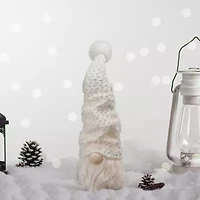 Northlight 16in Led Lighted White Knit  Christmas Christmas Gnome