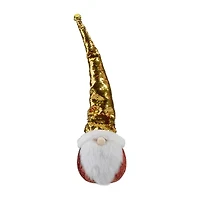 Northlight 20in Gold Sequin With A Pointed Winter Hat Christmas Tabletop Decor Christmas Santa Figurine
