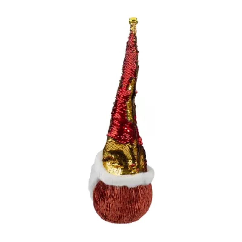 Northlight 20in Gold Sequin With A Pointed Winter Hat Christmas Tabletop Decor Christmas Santa Figurine