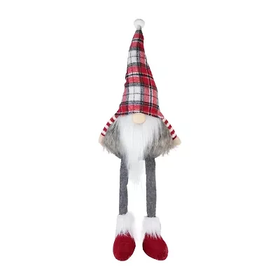 Northlight 20.5in Red  Gray And White Plaid Sitting  Christmas Decoration Christmas Gnome