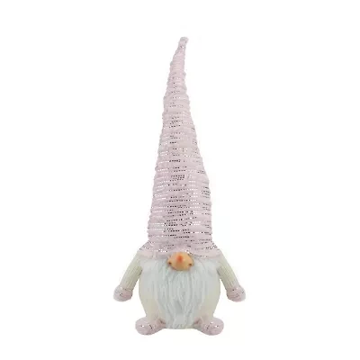 Northlight 16in Pink  Ivory And Silver Plump Christmas Christmas Gnome