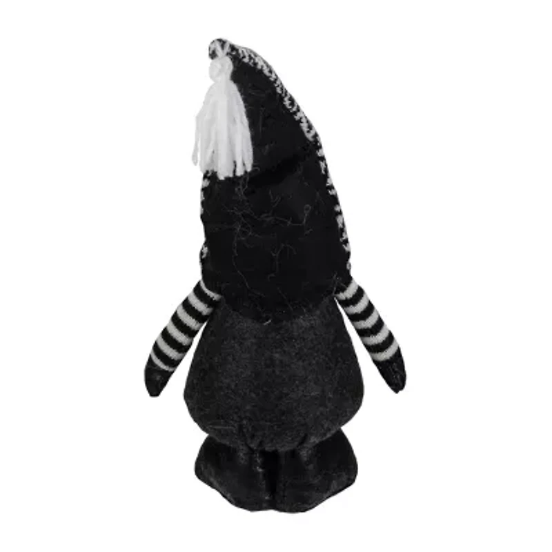 Northlight 17in Black And White Plush Knit  Christmas Christmas Gnome