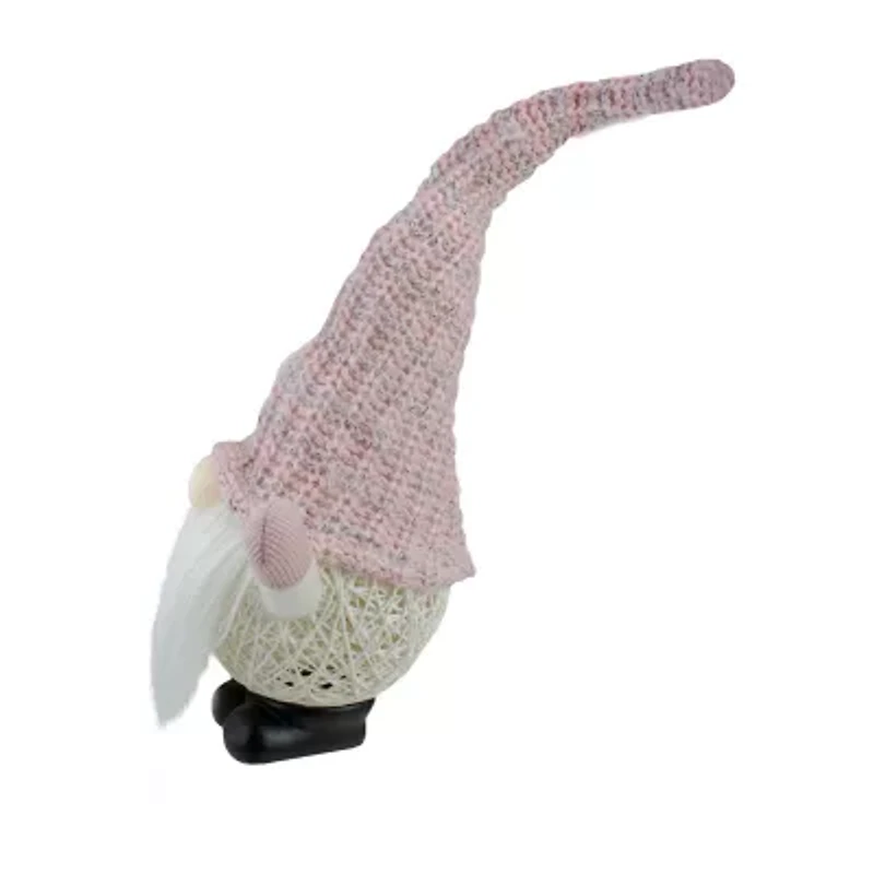 Northlight 14in Pink Led Lighted Rattan Round Christmas Christmas Gnome