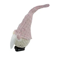 Northlight 14in Pink Led Lighted Rattan Round Christmas Christmas Gnome