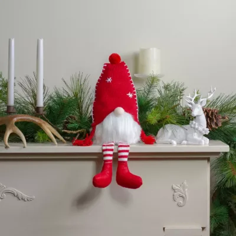 Northlight 18-Inch Plush Red And White Sitting Christmas  Tabletop Decoration Christmas Gnome
