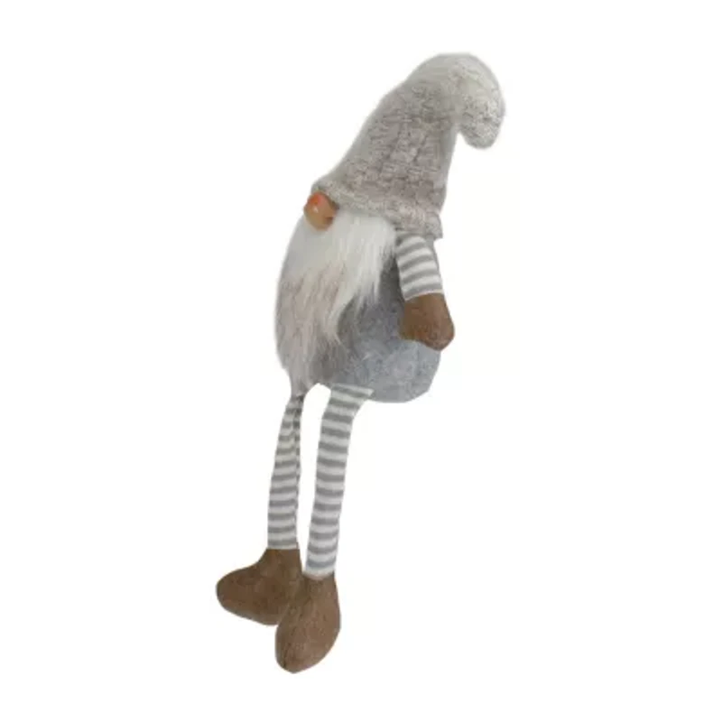 Northlight 7.5in Gray And Beige Sitting Girl Christmas Christmas Gnome
