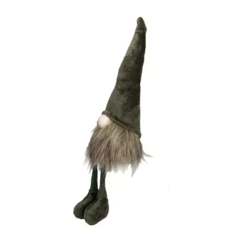 Northlight 20in Green Sitting Christmas  With Knitted Dangling Legs Christmas Gnome