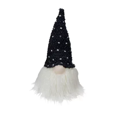 Northlight 10in Led Lighted Black And White Polka Dot Knit  Christmas Christmas Gnome