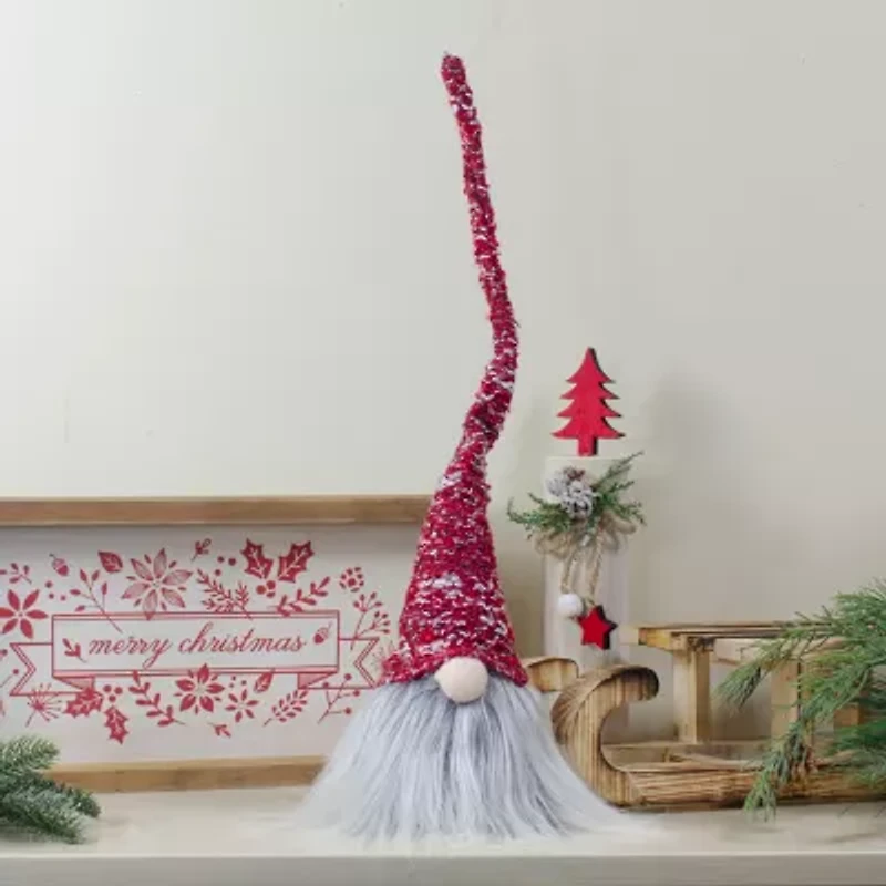 Northlight 18in Lighted Red And Gray Christmas Christmas Gnome