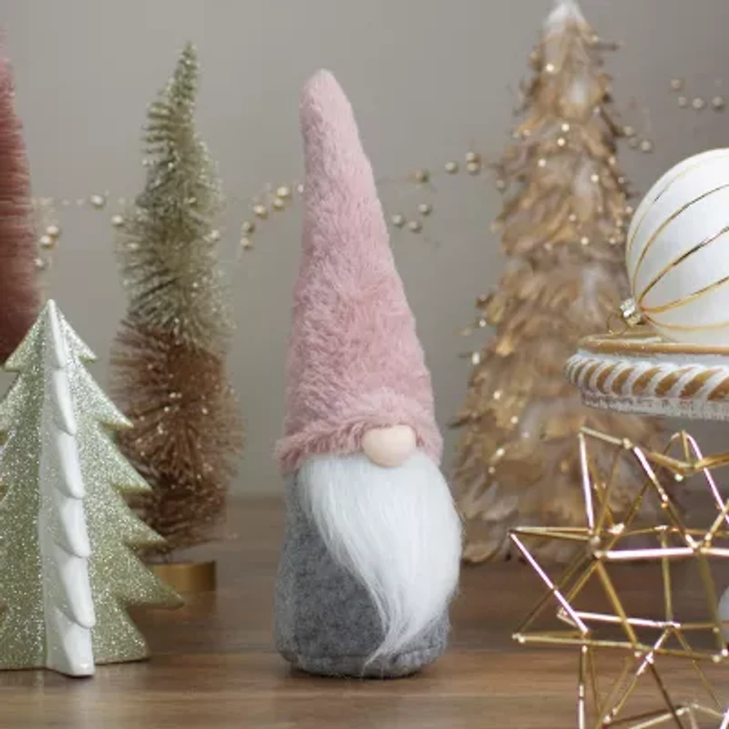 Northlight 11in Pink And Gray Standing  Christmas Decoration Christmas Gnome