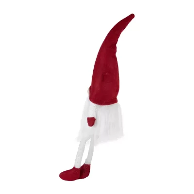 Northlight 20in Lighted Red And White Sitting  Tabletop Christmas Decoration Christmas Gnome