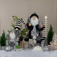 Northlight 12-Inch Black And White Plush Sitting Christmas  Tabletop Decoration Christmas Gnome