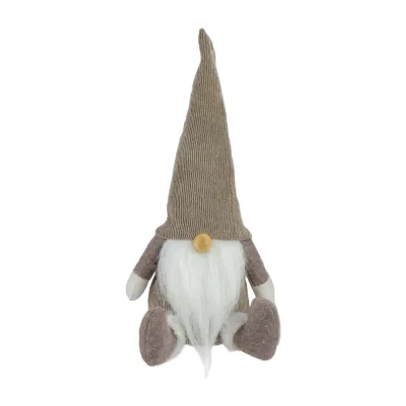 Northlight 10in Brown And White Sitting Christmas Tabletop Decoration Christmas Gnome