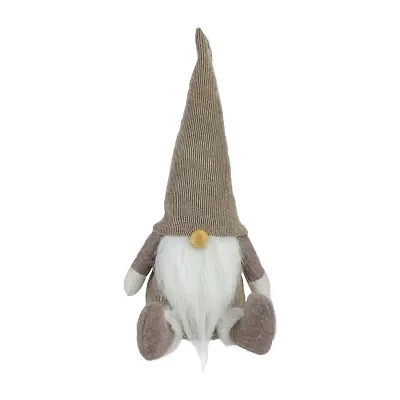Northlight 10in Brown And White Sitting  Christmas Tabletop Decoration Christmas Gnome