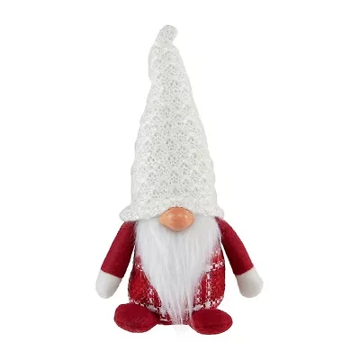 Northlight 9.5in Red And White Plaid Boy  Christmas Decoration Christmas Gnome