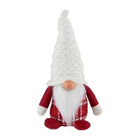Northlight 9.5in Red And White Plaid Boy  Christmas Decoration Christmas Gnome