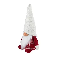 Northlight 9.5in Red And White Plaid Boy  Christmas Decoration Christmas Gnome