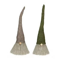 Northlight Set Of 2 Green And Gray Christmas 10.5in 2-pc. Christmas Gnome