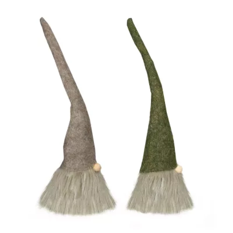 Northlight Set Of 2 Green And Gray Christmas 10.5in 2-pc. Christmas Gnome