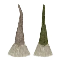 Northlight Set Of 2 Green And Gray Christmas 10.5in 2-pc. Christmas Gnome