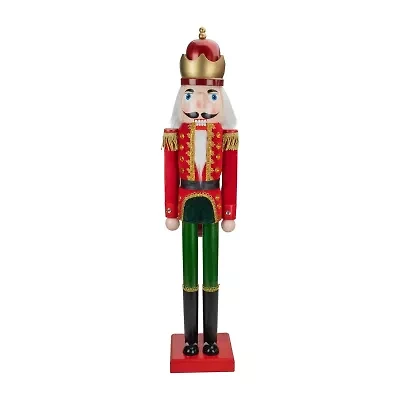 Northlight 35.5in Red And Green Velvet Wooden  King Christmas Nutcracker