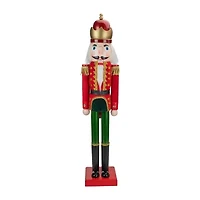 Northlight 35.5in Red And Green Velvet Wooden  King Christmas Nutcracker