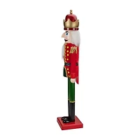 Northlight 35.5in Red And Green Velvet Wooden  King Christmas Nutcracker