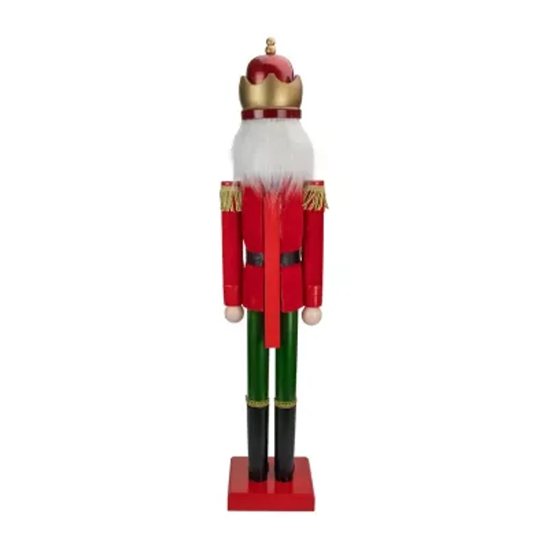 Northlight 35.5in Red And Green Velvet Wooden  King Christmas Nutcracker
