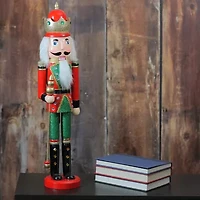 Northlight 24in Red And Green Wooden  King With Scepter Christmas Nutcracker