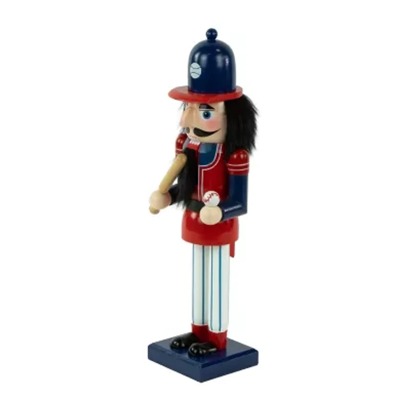 Northlight 14in Red And Blue Wooden  Baseball Player Christmas Nutcracker