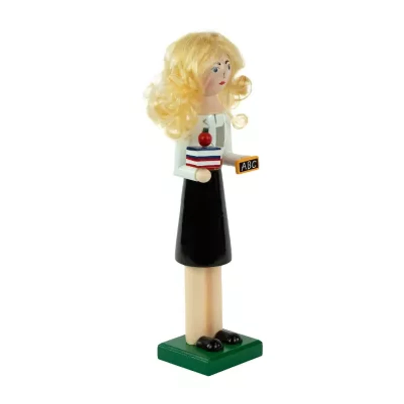 Northlight 14in Black And White Wooden Teacher Christmas Nutcracker