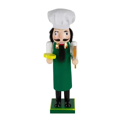 Northlight 14in Green And White Wooden  Pizza Maker Christmas Nutcracker