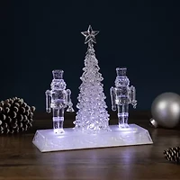 Northlight 9in Led Icy Crystal  And Tree Decoration Lighted Christmas Nutcracker