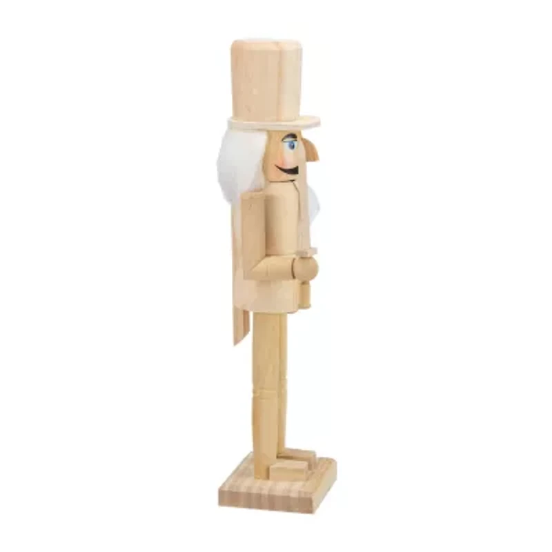 Northlight 15in Unfinished Paintable Wooden  With Sword Christmas Nutcracker