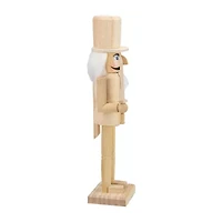 Northlight 15in Unfinished Paintable Wooden  With Sword Christmas Nutcracker