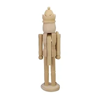 Northlight 14.75in Unfinished Paintable Wooden  With A Crown Christmas Nutcracker