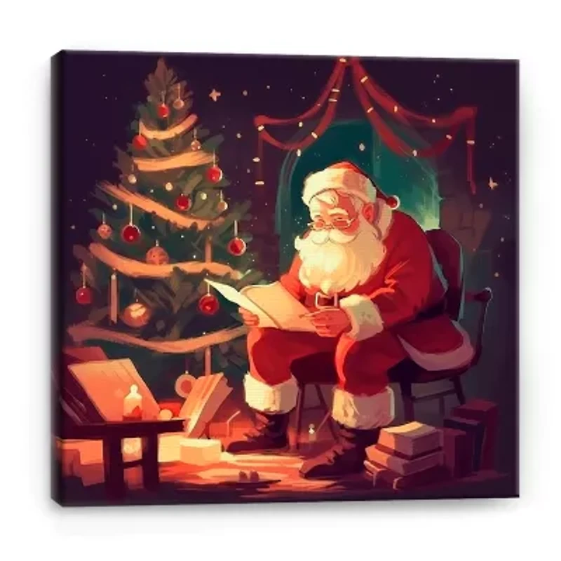 Lumaprints Santa Checking List Canvas Art
