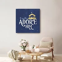 Lumaprints O Holy Night Vi On Blue Canvas Art