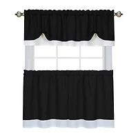 Darcy 3-pc. Rod Pocket Kitchen Curtains & Drapes Window Set